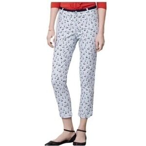 Anthropologie‎ Cartonnier Charlie Cherry Floral Print Blue Cropped Pants sz 6